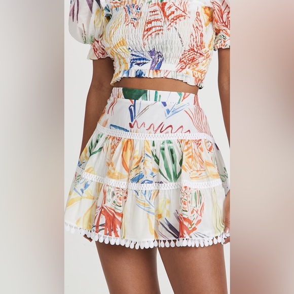 NWT CHARO RUIZ IBIZA Watercolor Bridget Tiered Poplin Skirt in M with ta… - Picture 3 of 4